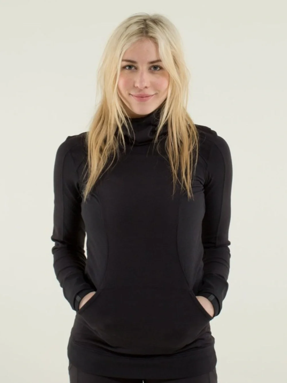 Lululemon Base Runner Hoodie Black Size 4 Rulu Running Pullover Thumbholes